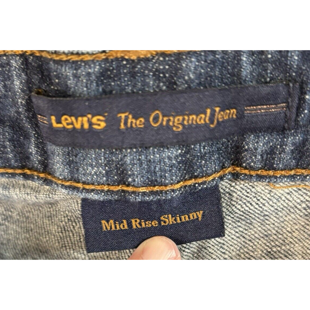 Levi’s Mid Rise Skinny Jeans Women's Size 8M Medium‎ Wash Blue Great Condition - Picture 5 of 12